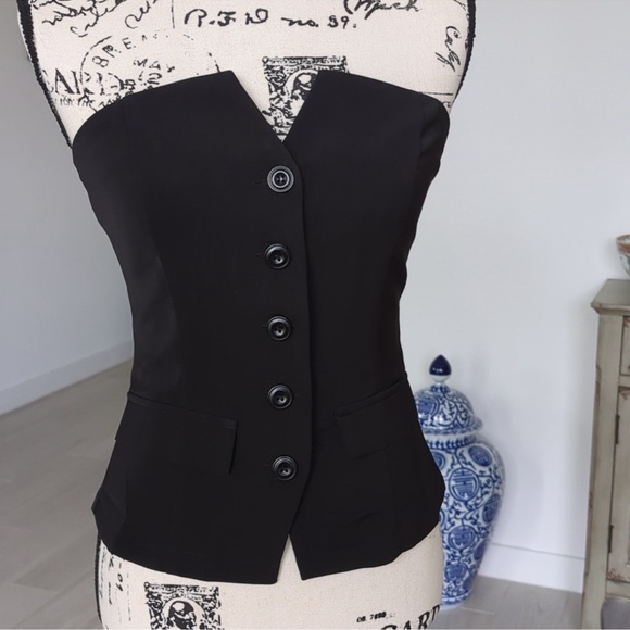 Etiquette Clothiers Tops - Etiquette button down strapless tube top size small Excellent condition black